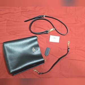 COACH Black Leather Bucket Bag